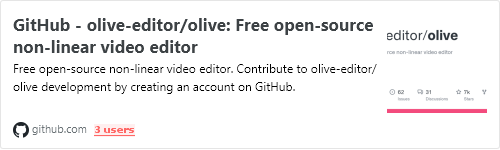 GitHub - olive-editor／olive: Free open-source non-linear video editor
